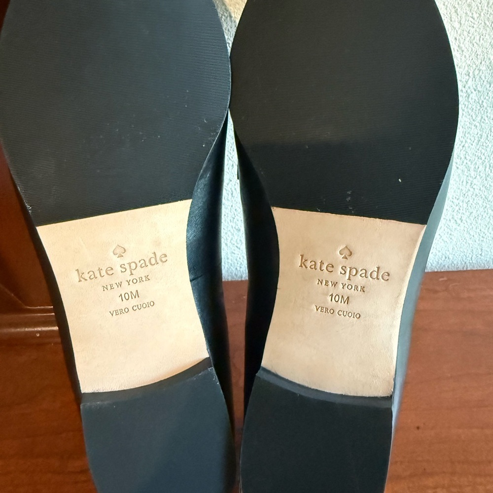 Kate Spade Black and White Loafers with Embellished Bow - Picture 7 of 7